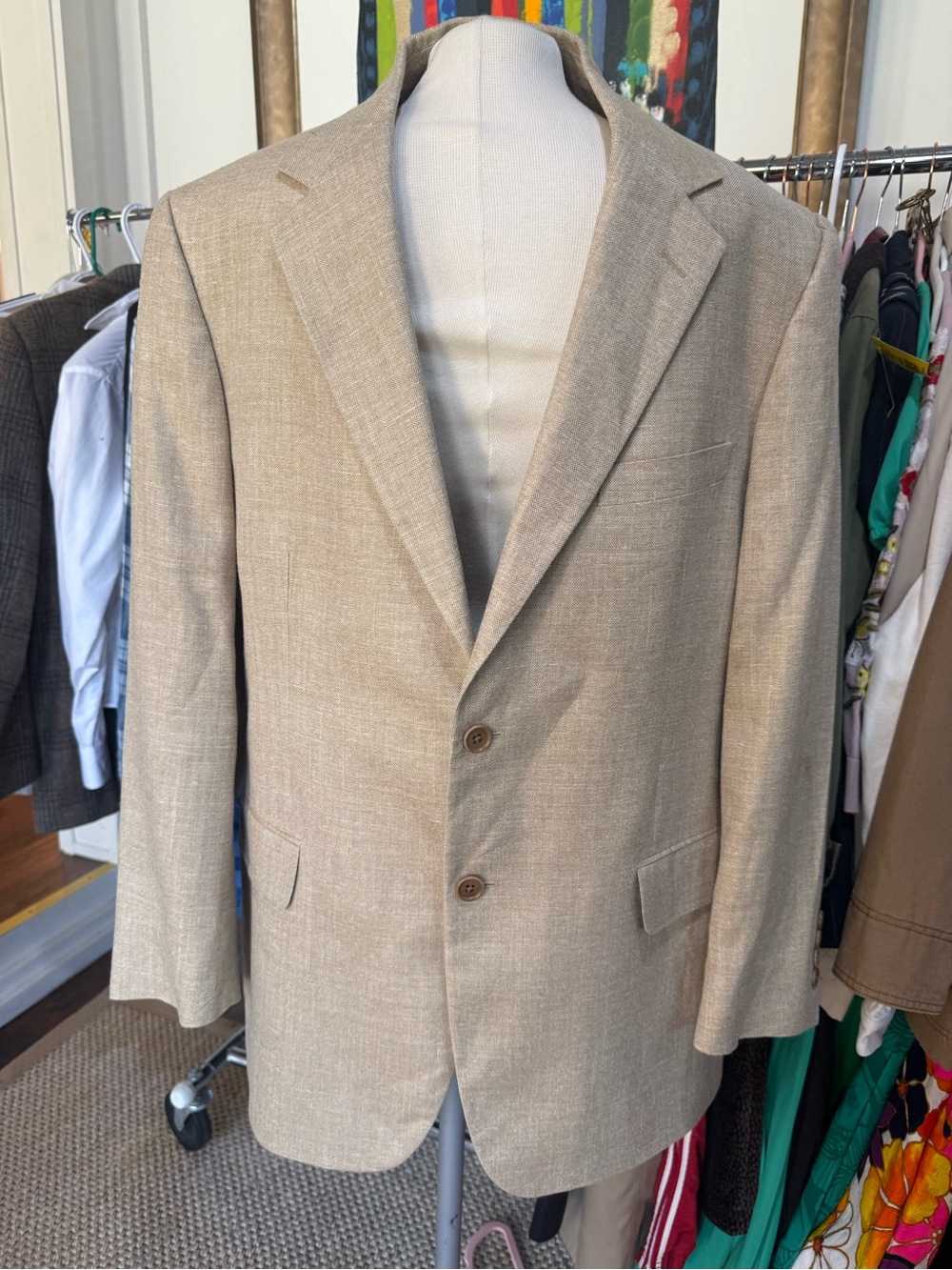 The Brooks Brothers Classic Fit Linen-Silk-Cotton Check 1818 Sport Coat